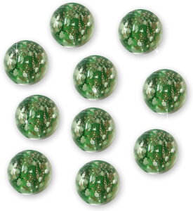 とんぼ玉 【グリーン】 ガラスビーズ 蓄光 丸型 球体 ラウンドビーズ 穴あり アクセサリーパーツ ハンドメイド 10個入り 【10mm】 きらきらぷんぷん丸 TBD-022