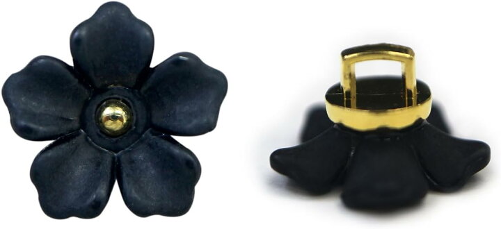 楽天市場】花型ボタン 足つき 【ブラック】 黒 モチーフ ボタン 飾り  