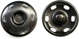 スナップボタン ブラック 19mm 10組入り 縫い付けタイプ 打ち具不要 黒 ボタン きらきらぷんぷん丸 B-133