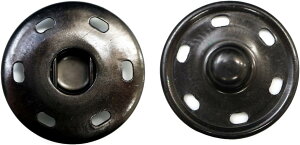 スナップボタン ブラック 23mm 10組入り 縫い付けタイプ 打ち具不要 黒 ボタン きらきらぷんぷん丸 B-135