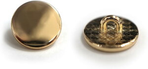 メタルボタン フラット 【ゴールド 鏡面仕上げ】 金 ビジュー 飾り 縫製 袖口 15個入り 【12.5mm】 きらきらぷんぷん丸 B-139