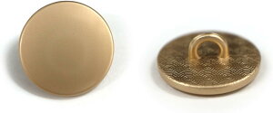メタルボタン フラット 【ゴールド ツヤなし】 金 ビジュー 飾り 縫製 袖口 15個入り 【15mm】 きらきらぷんぷん丸 B-146