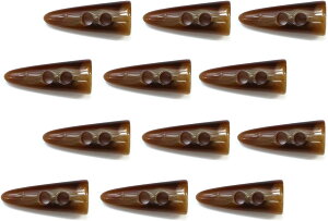 トグルボタン 【水牛調 ブラウン】 3.7cm 12個入り ダッフルボタン 留め具 ボタン きらきらぷんぷん丸 B-177