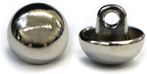 メタルボタン 【シルバー 鏡面仕上げ】 銀 ボタン ビジューボタン 飾りボタン 縫製ボタン 袖口ボタン 20個入り 【10mm】 きらきらぷんぷん丸 B-228