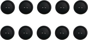 スーツボタン 黒ボタン 【ブラック ツヤなし】 ジャケット ブレザー 二つ穴ボタン フロントボタン 袖口 ベーシック シンプル ボタン 10個入り 【17.5mm】 きらきらぷんぷん丸 B-275