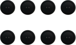 スーツボタン 黒ボタン 【ブラック ツヤなし】 ジャケット ブレザー 二つ穴ボタン フロントボタン 袖口 ベーシック シンプル ボタン 8個入り 【22.5mm】 きらきらぷんぷん丸 B-277