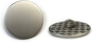 メタルボタン フラット 【シルバー ツヤなし】 銀 ビジュー 飾り 縫製 袖口 10個入り 【20mm】 きらきらぷんぷん丸 B-305