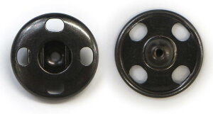 スナップボタン ブラック 12.5mm 10組入り 縫い付けタイプ 打ち具不要 黒 ボタン きらきらぷんぷん丸 B-320