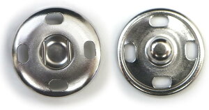 スナップボタン シルバー 15mm 10組入り 縫い付けタイプ 打ち具不要 銀 ボタン きらきらぷんぷん丸 B-325