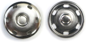 スナップボタン シルバー 25mm 10組入り 縫い付けタイプ 打ち具不要 銀 ボタン きらきらぷんぷん丸 B-330