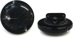 ラメボタン 足つき 【ブラック】 フラット 黒 ボタン キャンディボタン グリッター シャツボタン 10個入り 【11mm】 きらきらぷんぷん丸 B-368