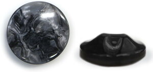 マーブルボタン フラット 【ブラック&グレー】 黒 ツヤあり 大理石調 ボタン スーツボタン ジャケットボタン 10個入り 【21.5mm】 きらきらぷんぷん丸 B-376