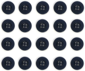 ミリタリーボタン 【ネイビー】 四つ穴ボタン 紺 ボタン 20個入り 【15mm】 きらきらぷんぷん丸 B-403