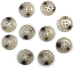 水牛調ボタン【アイボリー&ダークブラウン】スーツ コート ジャケット ブレザー 四つ穴 フロント 袖口 10個入り【18mm】きらきらぷんぷん丸 B-491