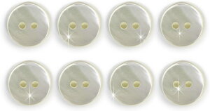 シェルボタン 貝ボタン 貝製 片面 高瀬貝 シャツ ボタン 二つ穴ボタン 白 ホワイト 8個入り 【12.5mm】 きらきらぷんぷん丸 B-517