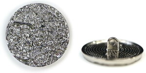 メタルボタン フラット 足つき 幾何学模様 【シルバー】 銀 ボタン スーツボタン ジャケットボタン 8個入り 【25mm】 きらきらぷんぷん丸 B-525