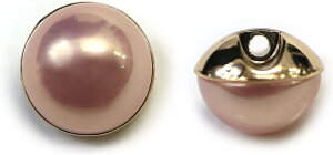 オーロラ パールボタン 【ピンク】 ゴールド 台座付き カラー パール ボタン 6個入り 【12mm】 きらきらぷんぷん丸 B-539