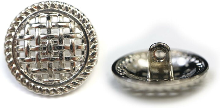 楽天市場】メタルボタン 足つき 網目 【シルバー】 銀 ボタン 波型  