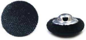 ベロアボタン 【ブラック】 黒 くるみボタン ボタン 飾りボタン つつみボタン 10個入り 【15mm】 きらきらぷんぷん丸 B-655