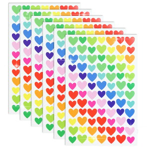 【レビューで100円クーポン】ごほうびシール ハートシール ハート型 ミックス カラフル よくできましたシール 大容量 1シート84枚×6シート入り きらきらぷんぷん丸 YS-012
