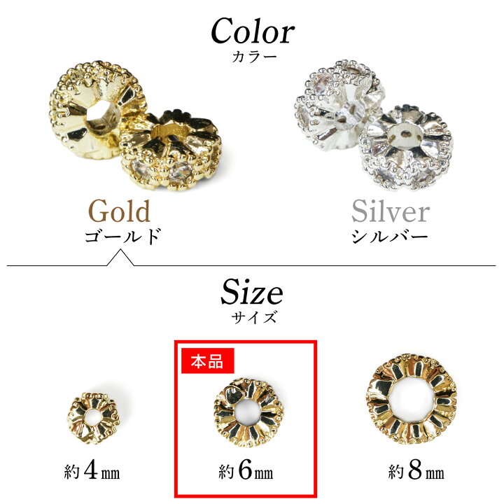 楽天市場】ロンデル 錆びない 6mm ゴールド 金 10個入り 平型 ライン 