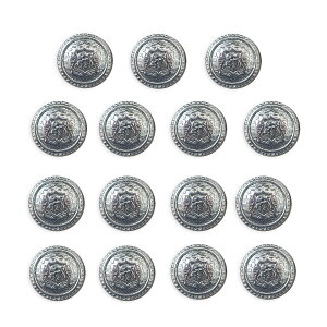 ブレザーボタン 軽量 【シルバー】 銀 足つき ボタン 樹脂ボタン スーツボタン ジャケット 15個入り 【12.5mm】 きらきらぷんぷん丸 B-610