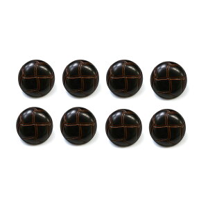 革調ボタン レザー調 【ブラック】 スーツ コート ジャケット ブレザー フロント 袖口 8個入り 【18mm】 きらきらぷんぷん丸 B-056