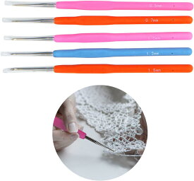 レース編み用 かぎ針セット 5本入り 【0.5~1.5mm】 編み針 細い レース針 手芸用品 ハンドメイド 編み物 きらきらぷんぷん丸 SGZ-001