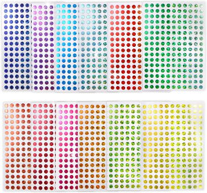 ごほうびシール 丸シール ミックス ホログラム 大容量 1シート 176枚x12シート入り 直径6mm カラーラベル 手帳 ステッカー きらきらぷんぷん丸 YS-052