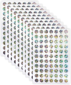 ごほうびシール 丸シール ホログラム 1シート 77枚x10シート入り 直径10mm シルバー 銀 大容量 カラーラベル 手帳 ステッカー きらきらぷんぷん丸 YS-053