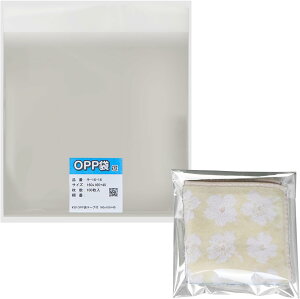 ハンカチ用 OPP袋 テープ付 標準 30ミクロン 国産 160x160+40mm ミニタオル 平袋 ラッピング ギフトバッグ【100枚入】