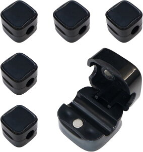 ケーブルホルダー マグネット式 【ブラック】 黒 粘着シール付き コード ケーブルクリップ ケーブル 固定 配線 【6個入り】 きらきらぷんぷん丸 CBN-005