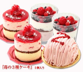 季節限定『苺の3種ケーキ』5個入春スイーツ 北海道スイーツ