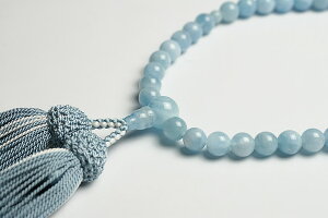 【数珠・念珠】最高級天然石念珠 7mmアクアマリン数珠