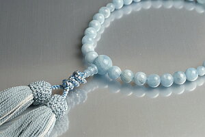 【数珠・念珠】最高級天然石念珠 8mmアクアマリン数珠