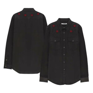 �y�ŒZ���������z GIVENCHY STAR DENIM SHIRT �W�o���V�[ �X�^�[ �f�j�� �V���c �����Y ���� �A�E�^�[ �u���]�� �u���b�N M L �T�C�Y �I�����C��