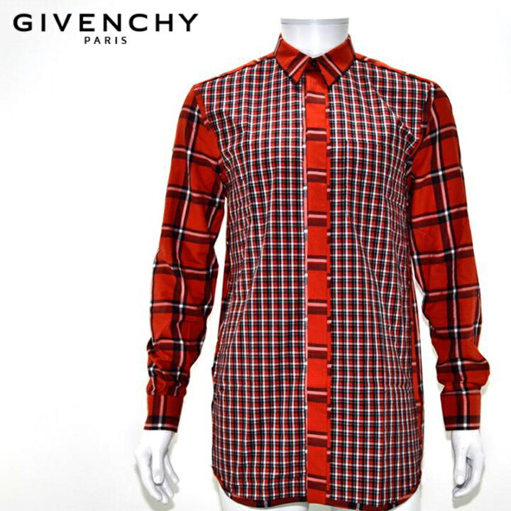 楽天市場 Givenchy ジバンシー シャツ メンズ Red 赤 チェック ロング モード Bigbang 3代目 Leon Safari 雑誌掲載 マッシモ オフィシャルストア