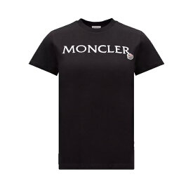 MONCLER 23SS モンクレール ロゴ 刺繍 Tシャツ ブラック ブルー I10938C00009829HP999 レディース 3018c00008829hp