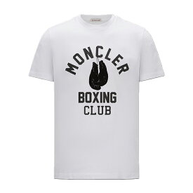 MONCLER 23SS Printed Motif T-Shirt モンクレール プリントTシャツ メンズ トップス ホワイト 半袖 ボクシンググローブ 通販 オンライン 3028c000208390t