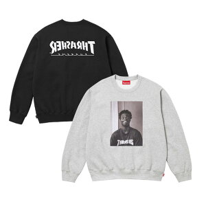 �y�ŒZ���������z SUPREME × THRASHER CREWNECK �V���v���[�� × �X���b�V���[ �N���[�l�b�N �X�E�F�b�g �����Y �O���[ �u���b�N ���� �X�g���[�g �����Y �O���[ �u���b�N L XL �T�C�Y �I�����C��