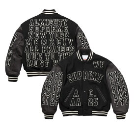 SUPREME PRAISES VARSITY JACKET シュプリーム プレイズ ヴァーシティ ジャケット メンズ アウター ブラック M L XL ストリート
