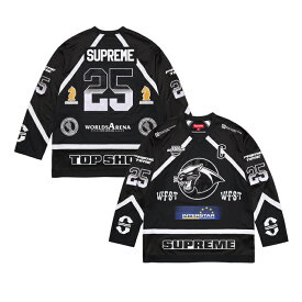SUPREME RHINESTONE HOCKEY JERSEY シュプリーム ラインストーン ホッケー ジャージ メンズ ロンT 長袖 ブラック S ストリート