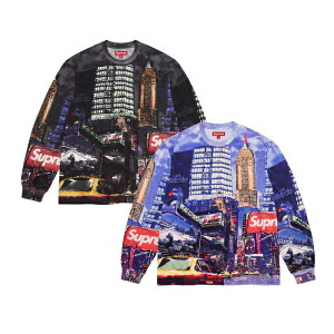 �y�ŒZ���������z SUPREME SKYLINE SEQUIN L/S TOP �V���v���[�� �X�J�C���C�� �X�p���R�[�� ���� �g�b�v �����Y �u���[ �u���b�N �����O�X���[�u S M �X�g���[�g