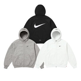 SUPREME × NIKE ZIP UP HOODED SWEATSHIRT シュプリーム × ナイキ ジップアップ スウェット パーカー メンズ フーディー ホワイト グレー ブラック M L XL ストリート コラボ