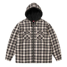 【最短即日発送】 SUPREME LINED ZIP UP HOODED FLANNEL SHIRT シュプリーム ラインド ジップアップ フーデッド フランネル シャツ 長袖 パーカー フーディー ストリート ロゴ メンズ タン M L XL ラージ サイズ オンライン