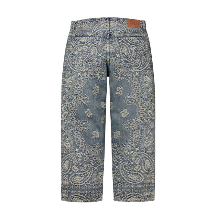 楽天市場】【最短即日発送】 SUPREME BANDANA JACQUARD BAGGY JEAN 