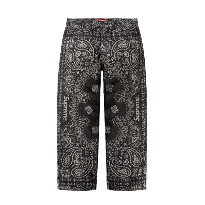 楽天市場】【最短即日発送】 SUPREME BANDANA JACQUARD BAGGY JEAN 