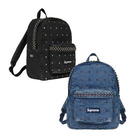 SUPREME × B.B. SIMON DENIM BACKPACK シュプリーム × ビービー サイモン デニム バックパック 鞄 バッグ リュック カバン ロゴ デニム 生地 ラインストーン ストリート 贈り物 ギフト プレゼント メンズ インディゴ ブラック F サイズ オンライン