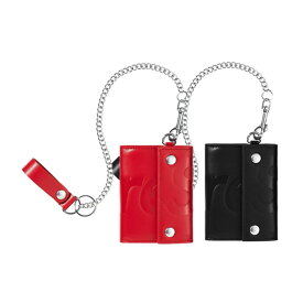 【クリスマス】 【最短即日発送】 SUPREME LEATHER CHAIN WALLET シュプリーム レザー チェーン ウォレット 財布 三つ折り ロゴ ストリート 贈り物 ギフト プレゼント ユニセックス レッド ブラック F サイズ オンライン