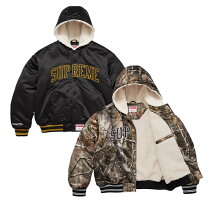 Supreme シュプリーム 2025AW Mitchell Ness Lined Hooded Satin Varsity Jacket ミッチェルアンドネス ラインド フーデッド